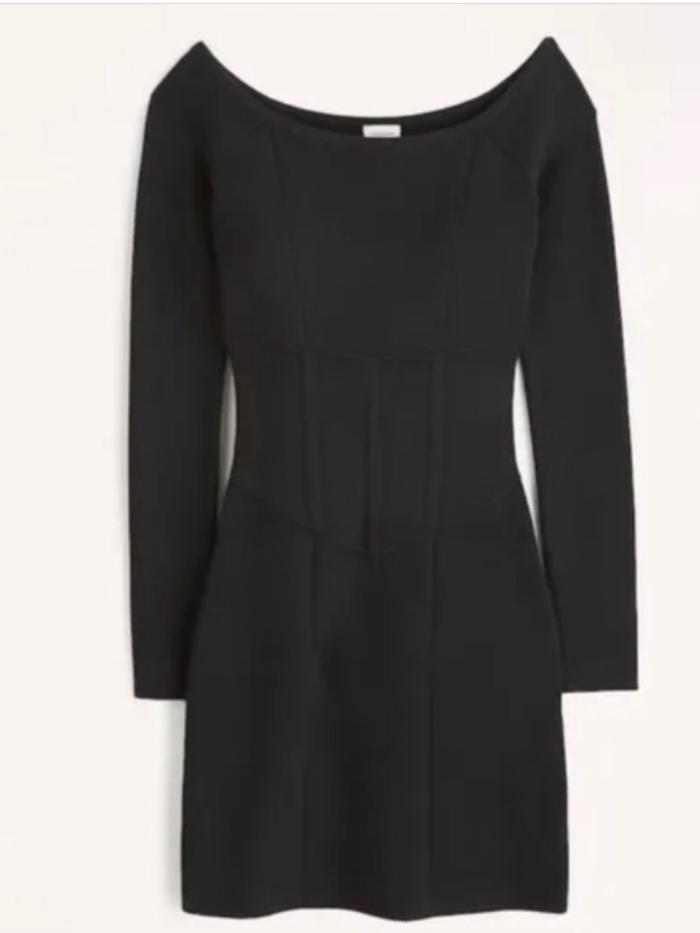 Abercrombie & Fitch Black Off-Shoulder Corset Sweater Mini Dress - Picture 5 of 5